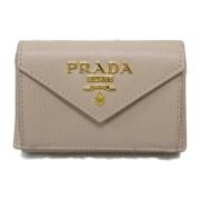 Pre-owned Leather wallets Prada Vintage , Beige , Dames