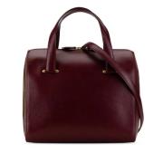 Pre-owned Leather handbags Cartier Vintage , Brown , Dames