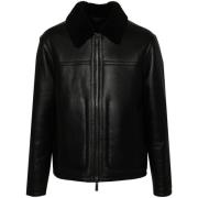 Zwarte Shearling Ritsjas Calvin Klein , Black , Heren