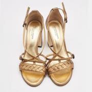 Pre-owned Leather sandals Bottega Veneta Vintage , Yellow , Dames