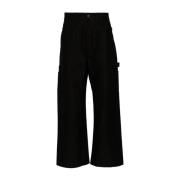 Zwarte Katoenen Broek met Plooien Junya Watanabe , Black , Heren