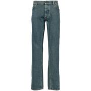 Denim Straight Leg Button Fly Broek Lardini , Gray , Heren