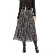 Gestippelde Midi Rok Garbata Stijl Pennyblack , Multicolor , Dames