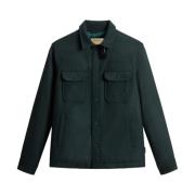 Gewatteerd Groen Shirt Klassiek Ontwerp Woolrich , Green , Heren