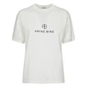 Witte Monogram T-shirt voor Vrouwen Anine Bing , White , Dames