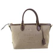 Pre-owned Canvas handbags Prada Vintage , Beige , Dames