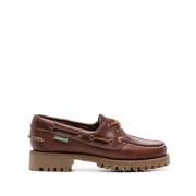 Bruine platte schoenen met logopatch Sebago , Brown , Dames