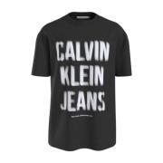 Logo illusion t-shirt Calvin Klein , Black , Heren