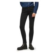 Zwarte Skinny Fit Jeans Vrouwen Pepe Jeans , Black , Dames