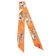 Pre-owned Canvas scarves Hermès Vintage , Orange , Dames