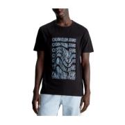 Moderne Verfijnde Zwarte T-shirt Calvin Klein , Black , Heren