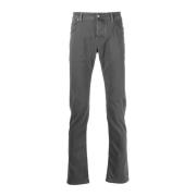 Grijze Sjaal-Detail Slim-Fit Broek Jacob Cohën , Gray , Heren