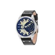 Zwarte leren kwarts analoge horloge Police , Black , Heren