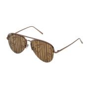 Bronzen Metalen Zonnebril met Spiegelglas Furla , Brown , Unisex