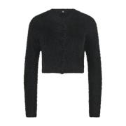 Alpaca Cropped Cardigan Riani , Black , Dames