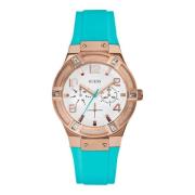 Blauwe Siliconen Multifunctioneel Horloge Guess , Blue , Dames