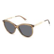 Beige Resin Zonnebril met Grijze Lens Polaroid , Black , Dames