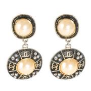 Pre-owned Metal earrings Chanel Vintage , Yellow , Dames