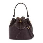 Monogram Bucket Tas met Verstelbare Band Tory Burch , Brown , Dames