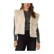 Witte Teddy Body Warmer Jas Catwalk Junkie , White , Dames