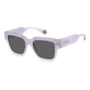 Paarse Hars Zonnebril met Grijze Lens Polaroid , Purple , Unisex