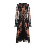 Zwarte Zijden Jurk Aw24 Etro , Multicolor , Dames