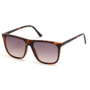 Bruine Resin Zonnebril met Paarse Lens Guess , Brown , Heren