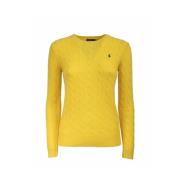 Lange Mouw Pullover Trui Polo Ralph Lauren , Yellow , Dames