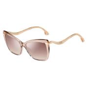 Beige Acetaat Zonnebril Zilver Bruin Jimmy Choo , Beige , Dames