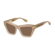 Peach Dial Brown Glass Zonnebril Vrouwen Marc Jacobs , Beige , Dames