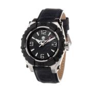 Blauw Leren Horloge Quartz Analoog Roestvrij Staal Timberland , Black ...