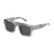 Witte Acetaatzonnebril met UV-filter Police , Gray , Heren