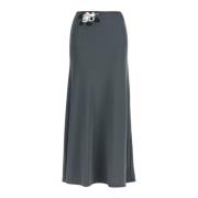 Geribbelde Maxi Rok met Metalen Detail Christopher Esber , Gray , Dame...