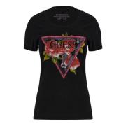 Dames Logo T-Shirt Guess , Black , Dames