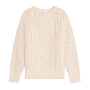 Off White Oversized Pullover Sweater Celine , Beige , Dames