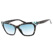 Blauwe Plastic Zonnebril Degrade Stijl Guess , Blue , Dames