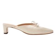 Amar Cream Leren Muiltjes Alohas , White , Dames