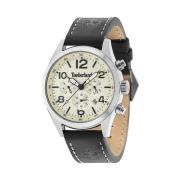 Zwarte Leren Horloge Quartz Analoog Grijs Timberland , Black , Heren