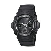 Zwarte Hars Zonne-Analoog/Digitaal Horloge Casio , Black , Heren