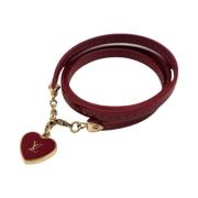 Pre-owned Leather necklaces Louis Vuitton Vintage , Red , Dames