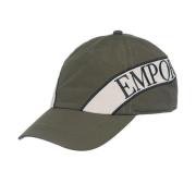 Militair Groene Baseballpet met Grijs Inzetstuk en Geborduurd Logo Emp...