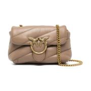 Elegante Love Puff Schoudertas Biscuit Pinko , Brown , Dames