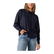 Navy Blauwe Elegante Blouse Moss Copenhagen , Blue , Dames