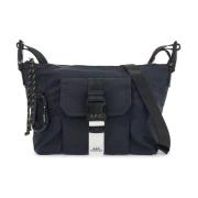 Technische Stof Crossbody Tas met Rits A.p.c. , Blue , Heren