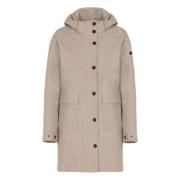 Grijze Wol Kasjmier Parka Capuchon Lang RRD , Gray , Dames