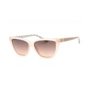 Beige Resin Zonnebril met Bruin Glas Guess , Beige , Dames