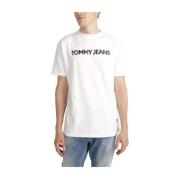 Klassiek Katoenen T-shirt Tommy Hilfiger , White , Heren