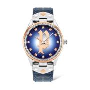 Blauw Leren Quartz Analoog Horloge Police , Blue , Dames