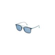 Blauwe Metalen Frame Zonnebril met Bescherming Police , Blue , Unisex