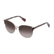 Bruine Acetaat Dames Zonnebril met Degraded Lens Furla , Brown , Dames